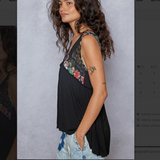 POL Lace Detailed Sleeveless Top