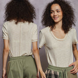 Ribbed Scoop Neck Tee