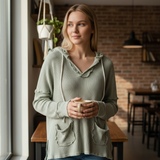 Thermal Knit Hooded Top