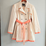 BLACK RIVET Double Breasted Trench Coat