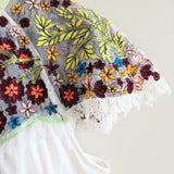 FREE PEOPLE Mesh Embroidered Top