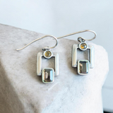 Vintage Gemstone SS Art Deco Earrings