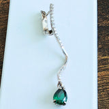 Sterling Silver CZ Drop Earrings
