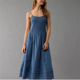 AMERICAN EAGLE Bella Smocked Midi Dress