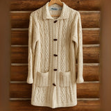 Vintage Aran Cable Knit Cardigan Sweater