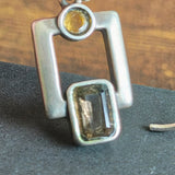 Vintage Gemstone SS Art Deco Earrings