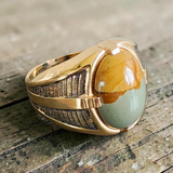 Vintage Gold Agate Cabochon Ring