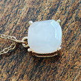 Quartz Cushion-Cut Pendant Necklace