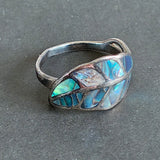 Vintage Abalone Leaf Ring