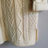 Vintage Aran Cable Knit Cardigan Sweater