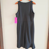 BETSEY JOHNSON Crepe Ruffle Hem Sheath Dress