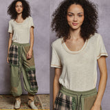 Ribbed Scoop Neck Tee