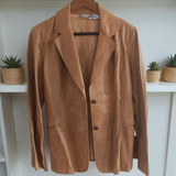 Vintage Distressed Leather Blazer