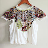 FREE PEOPLE Mesh Embroidered Top