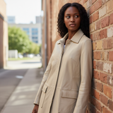 TRINA TURK Longline Leather Coat