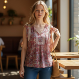 DANIEL RAINN Sleeveless Paisley Blouse