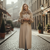 Vintage Wool & Fox Fur Coat