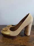 TORY BURCH Raffia Platform Pumps