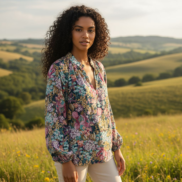 Vintage Floral Blouse