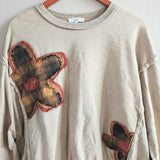 Terry Knit Flower Patch Top