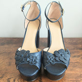 MICHAEL KORS Flora Appliqué Leather Platform Sandals