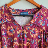 DEMOCRACY Floral Peasant Blouse