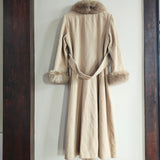 Vintage Wool & Fox Fur Coat