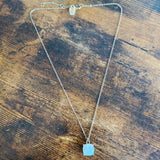 Quartz Cushion-Cut Pendant Necklace