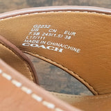 COACH Eaton Leather Denim Platform Wedge Sandals
