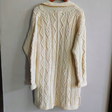 Vintage Aran Cable Knit Cardigan Sweater