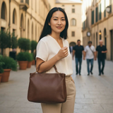 GUCCI Leather Bamboo Handle Bag