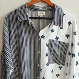 Mixed Print Button-Down Shirt
