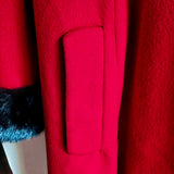 Vintage Wool & Mink Fur Long Coat