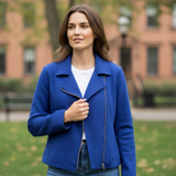 TAHARI Boiled Wool Moto Jacket