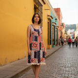 SPEECHLESS Junior's Mix Print Dress w/Necklace