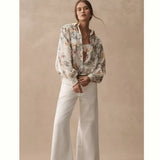 PILCRO BY ANTHROPOLOGIE Floral Batwing Blouse