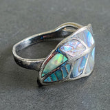 Vintage Abalone Leaf Ring