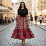 Vintage Boho Midi Skirt