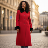 Vintage Wool & Mink Fur Long Coat