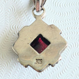 Vintage SS Garnet Necklace & Earrings Set