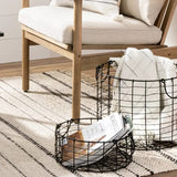 Wire Storage Basket with Handles