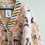 Paisley Knit Cardigan Sweater