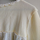 POL Waffle Knit Spliced Top