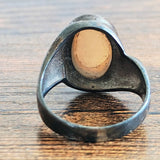 Vintage SS Mother of Pearl Cabochon Ring