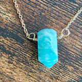 Amazonite Bar Pendant Necklace