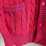 Vintage Cable-Knit Cardigan Sweater