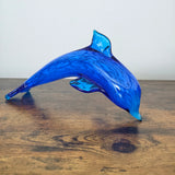 Hand-Blown Murano-Style Dolphin Sculpture