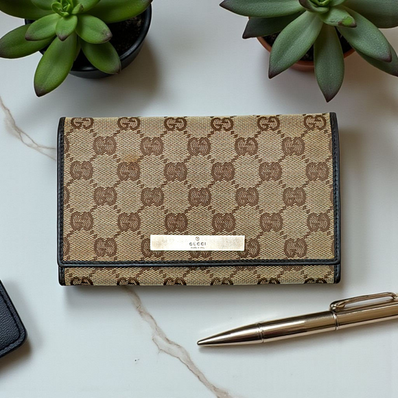 Vintage GUCCI Canvas Continental Wallet