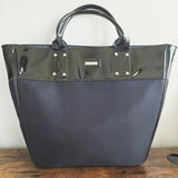 VERSACE Patent Leather and Mesh Tote Bag
