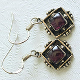Vintage SS Garnet Necklace & Earrings Set